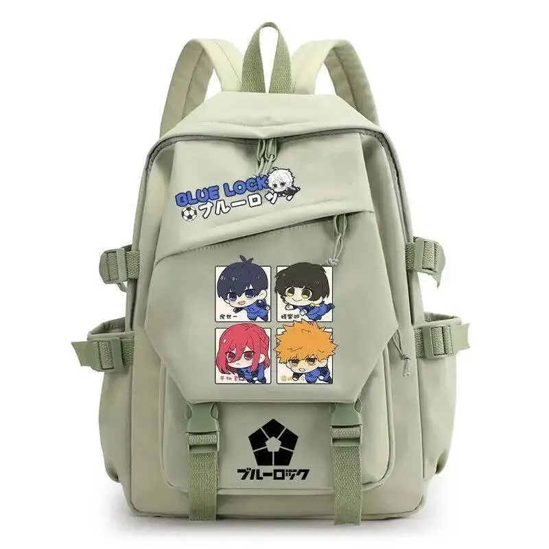 Juego de Anime negro verde rosa blanco azul cerradura estudiantes adolescentes Mochilas escolares Mochilas de gran capacidad para