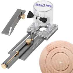 Woodworking Circle Cutting Jig for Electric Trimming Machine Wood Router Milling Circle Slotting Base DIY Tools with Scale Fence