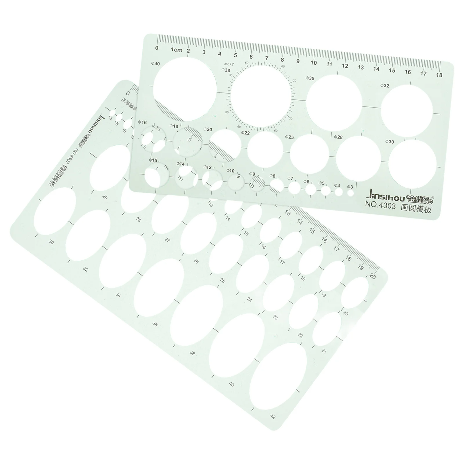 Regla Circular geométrica, plantilla de dibujo engrosada para arquitectura, medición fraccional, plantillas reutilizables para pintar, 2 uds.