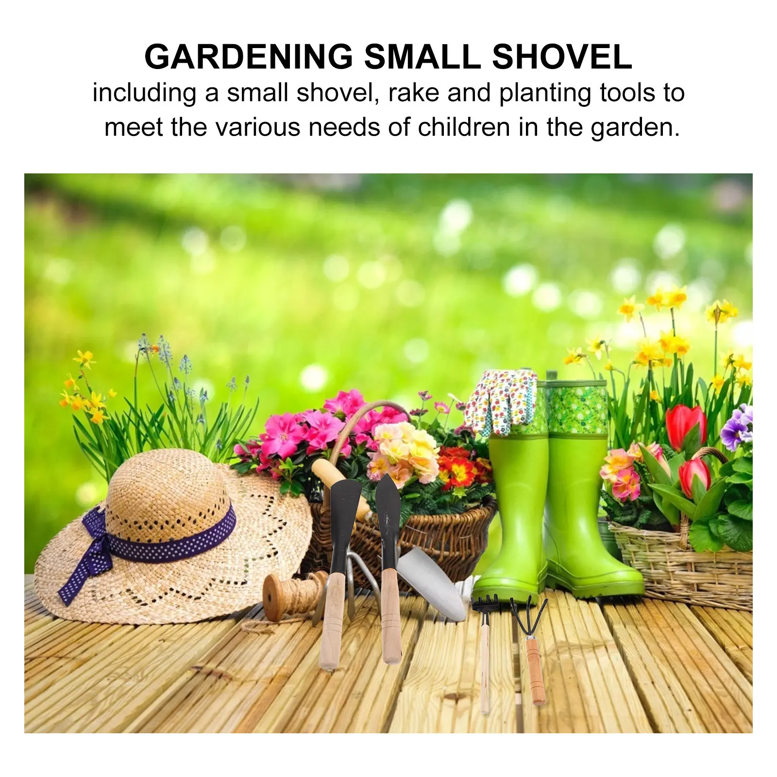 1Set Iron Shovel Small Trowel Wooden Handle Garden Tool Kit Indoor Gardening Succulent Planter Potted Flower Planting Tool Set