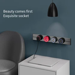 High Quality Multi functional Q1 Wall Embedded Hidden Rail Socket Kitchen Living Room Removable Modular Power Track Socket