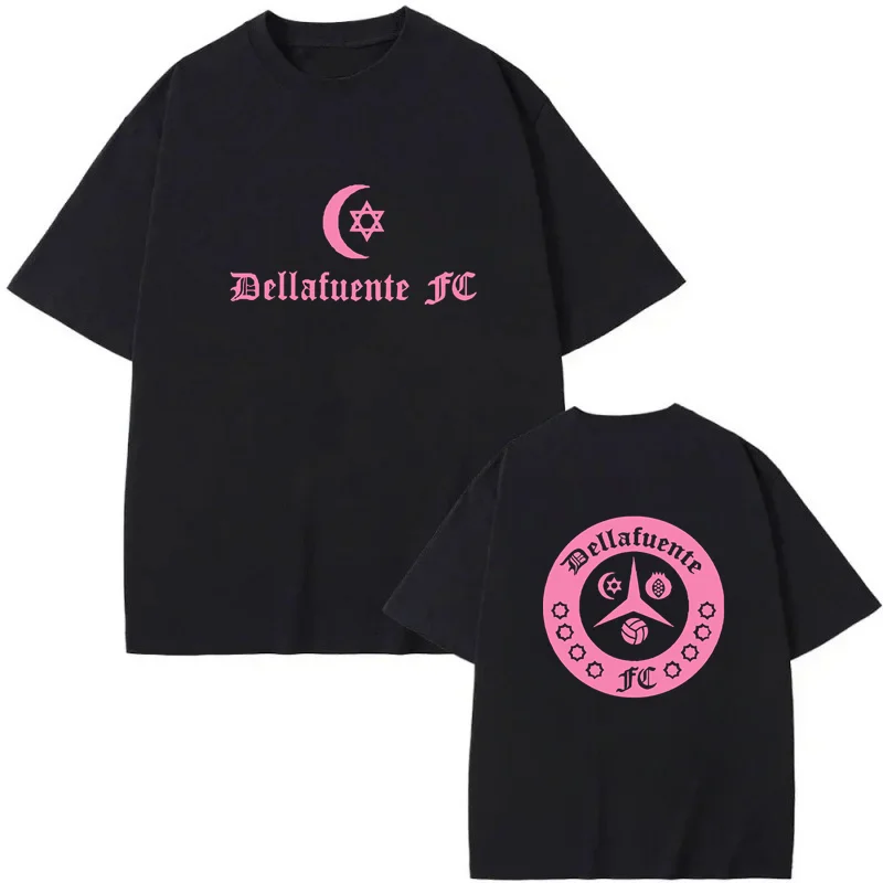 Dellafuente Musik Rosa Druck T-shirt Casual Kurzarm Herren T-shirt 100% Baumwolle Hohe Qualität Grafik T-shirts Oansatz tees