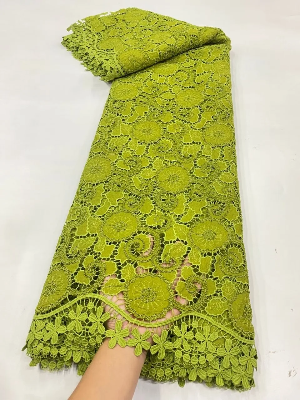 

African Nigerian Sequins Cotton Embroidery organza Lace Fabric, Tulle Wedding Party Dress, High Quality, 5Yards, 2025, JL504