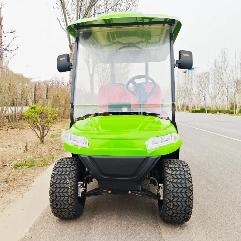 Chinese Factory Custom 48V/72V 4000W/5000W/7000W Electric Club Golf Cart Electric 14-Inch Tires Red Upholstered Seat Sound Bar