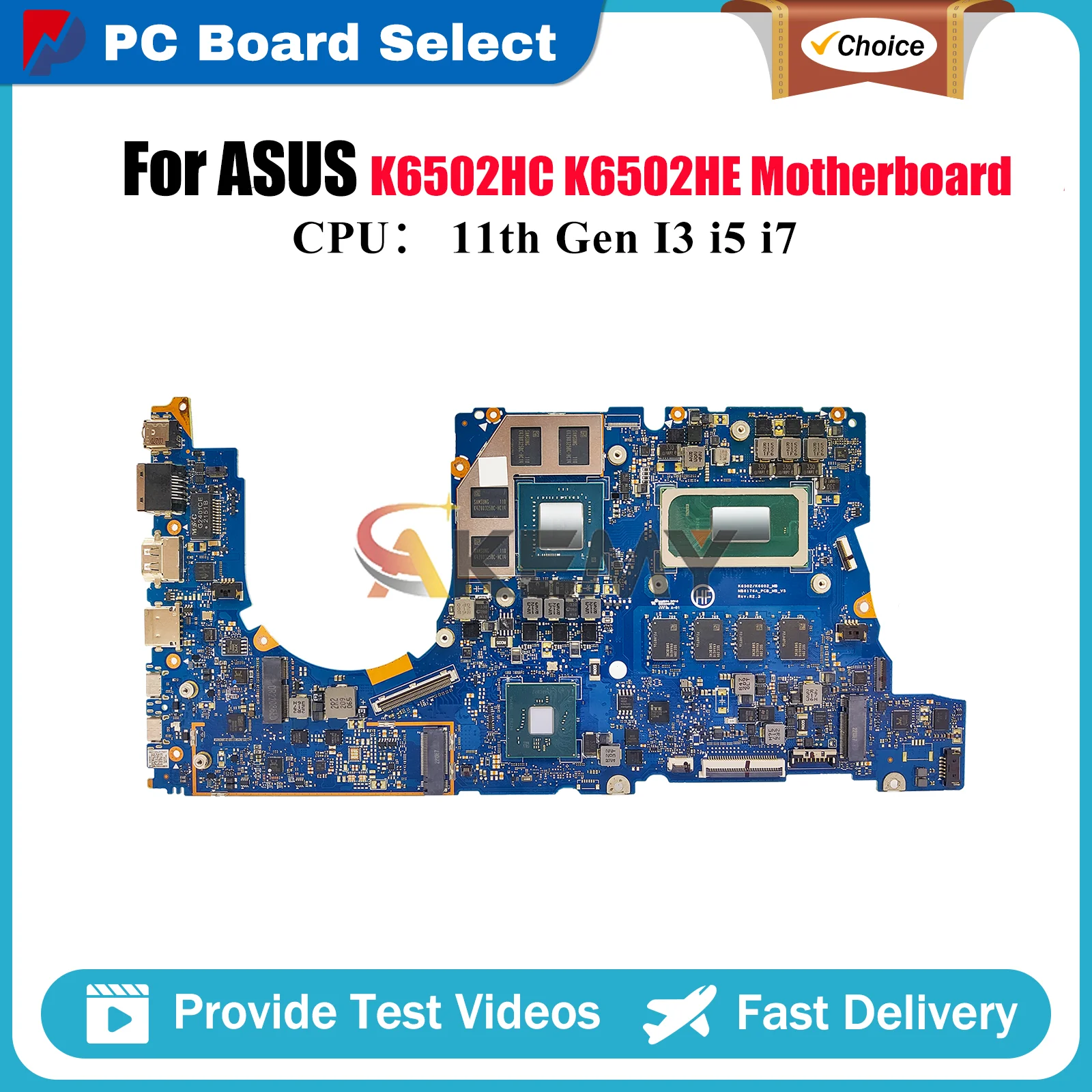 

K6502HC Материнская плата для ноутбука ASUS TUF Gaming K6502HE K6502H K6502HC Материнская плата с процессором 11-го поколения I3 i5 i7 100% тест, быстрая доставка