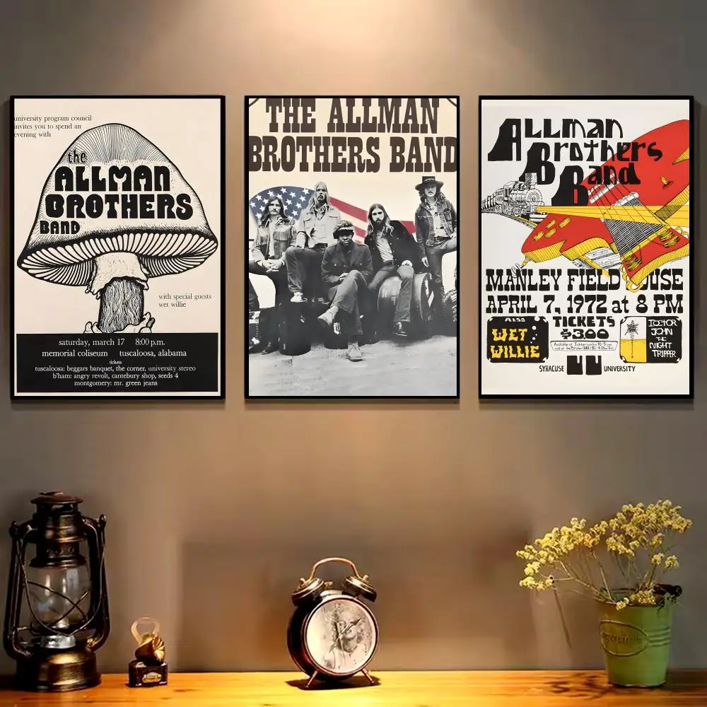 Southern Rock The Allman Brothers Band Poster HD art sticky wall waterproof home living room bedroom bar aesthetic decoration