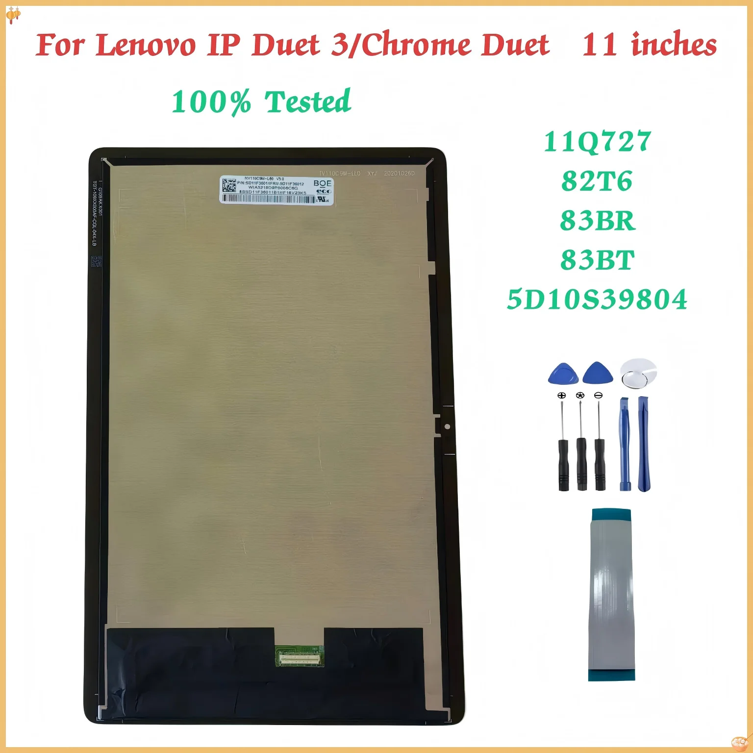 For Lenovo IP Duet 3 Duet3 11Q727 82T6 Chrome Duet EDU 83BR 83BT 5D10S39804 LCD Display Touch Screen Digitizer Assembly