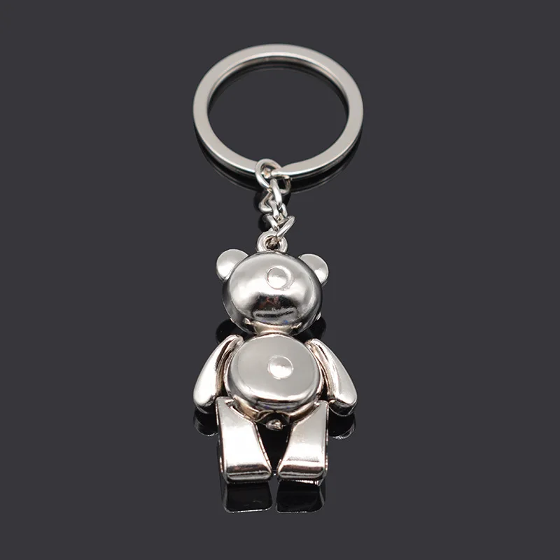 

50Pcs Metal Bear Keychains Lovely Zinc Alloy Animal Teddy Key Chain For Girl Key Rings