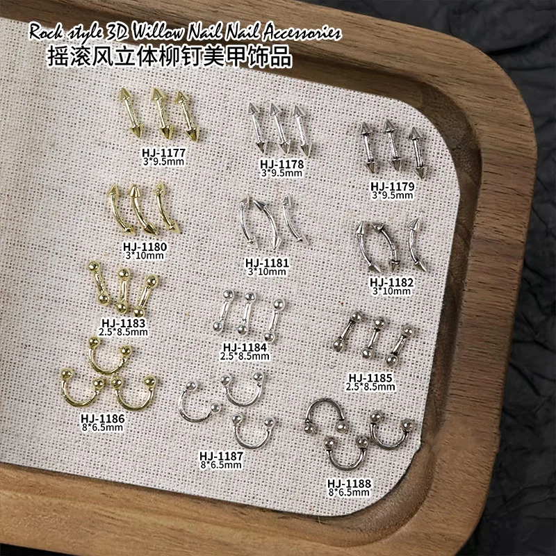 Anelli per unghie punk gotici da 50 pezzi - Gioielli per unghie in lega tagliente per manicure chic