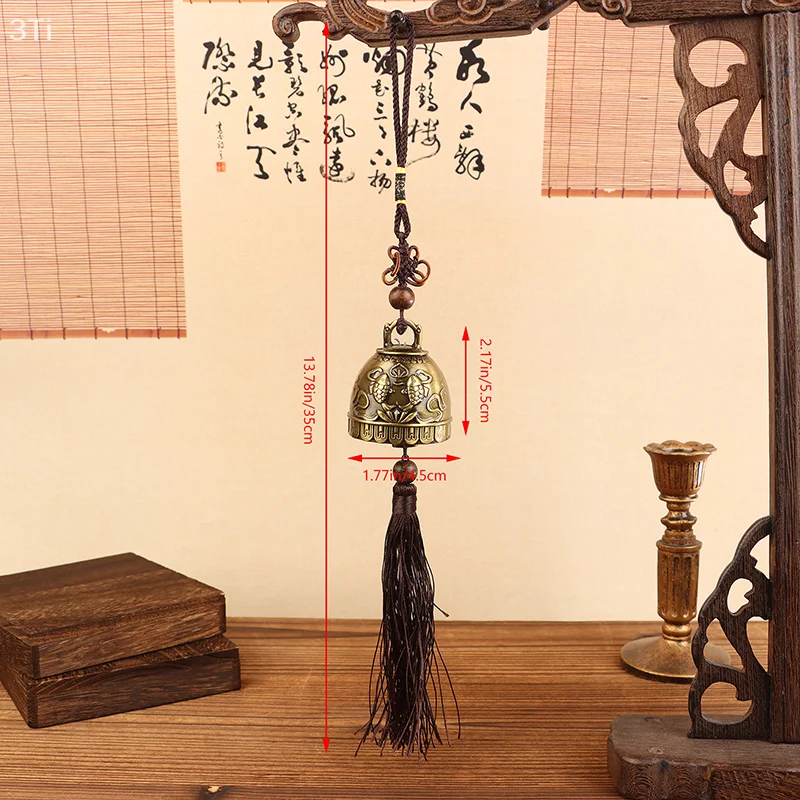 風水仏教銅鐘宗教風鈴仏魚座フェニックスホームハンギング装飾祝福幸運ハンギングベル