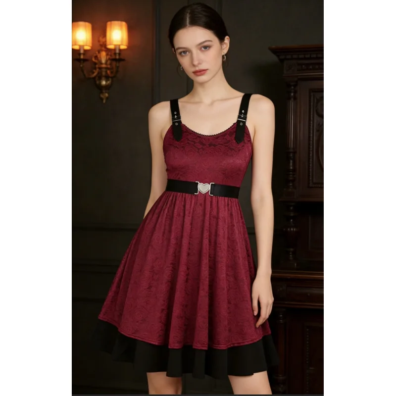 

Ретро-платье свободного кроя, связанное крючком, с вырезами на бретелях для полных женщин в европейском и американском стиле.