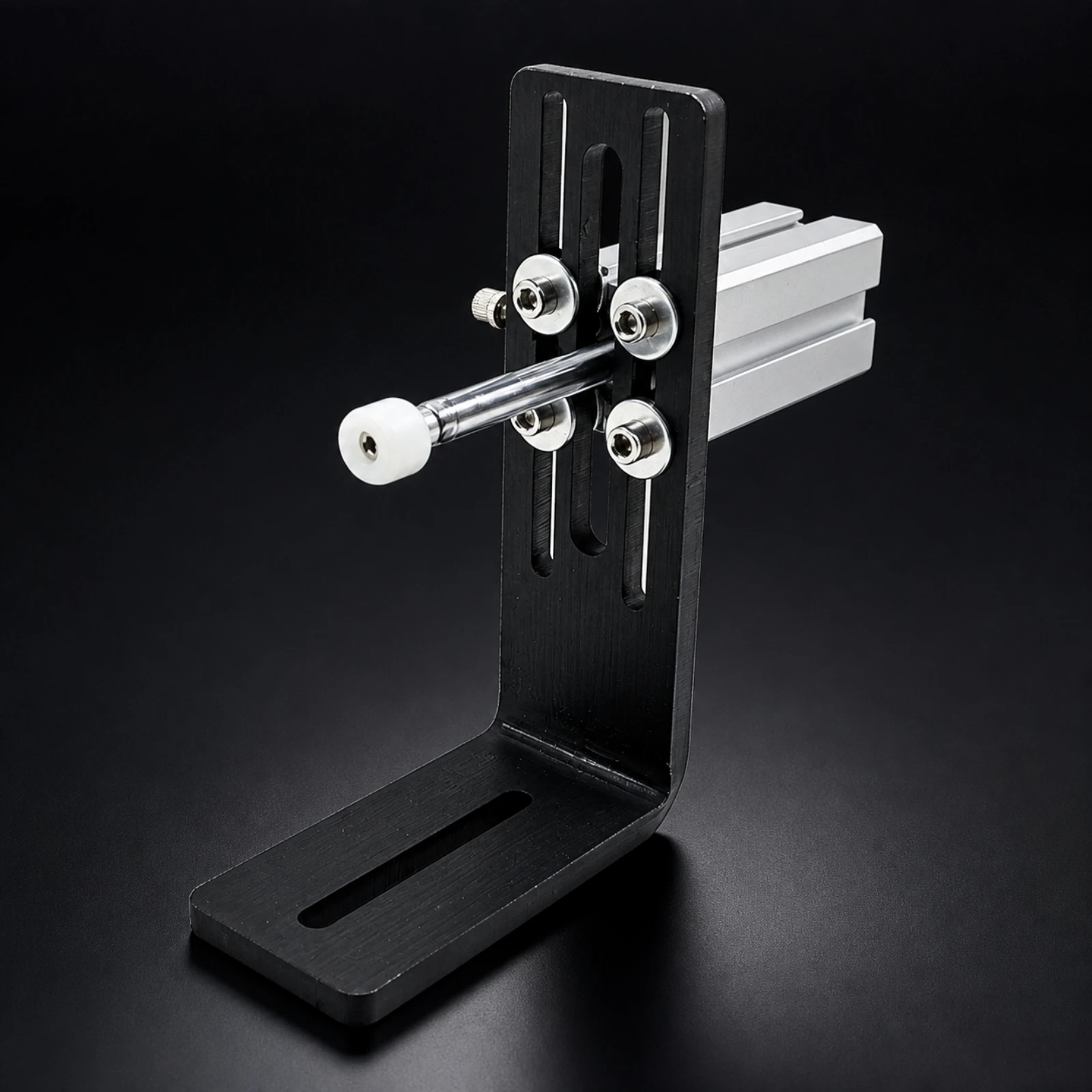 Pneumatic Push Mold Positioning Fixture L Bracket with Sliding Rod for Pad Printing Machine Setup