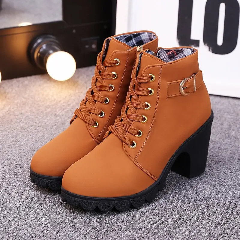 Winter Ankle Boots for Women Fashion High Heels Brown Womens Boots New Shoes for Women Luxury Designer Shoes