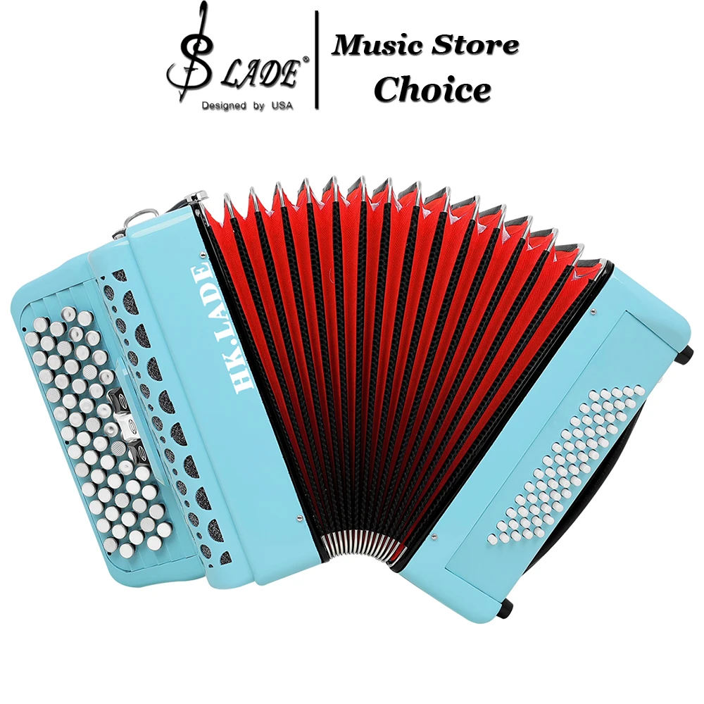 AH-300 Accordion 62-Key 60 Bass Bayan Accordion Pro Button Accordion with Voice Changer Ideal for Adults Beginner Hot Sale