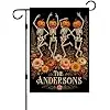 Custom Name Halloween Pumpkin Skeleton Garden Flag for Outdoor 18x12inch llz