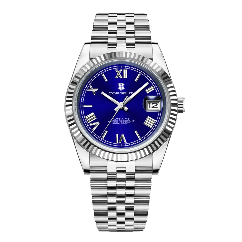 36mm/39mm Luxury NH35 Automatic Mechanical Wristwatches Roman Numbers Corget Men Watch Sapphire Crystal 10bars gold Reloj Hombre