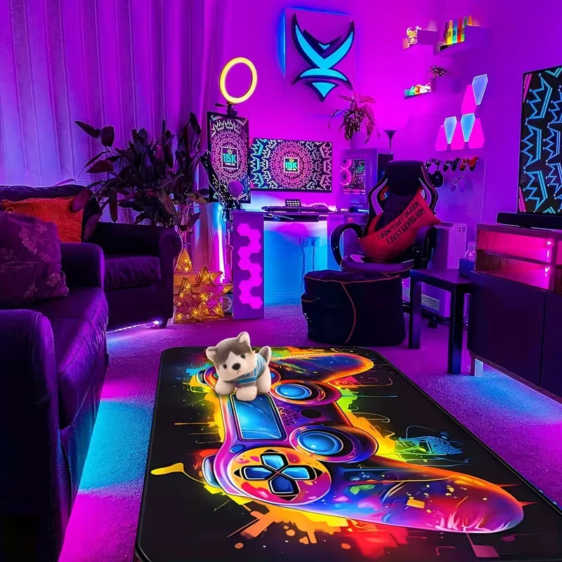 2D Printing Dream Game Console Pattern Pad Suitable for Game Rooms Gyms Living Rooms Bedrooms Home Decoration