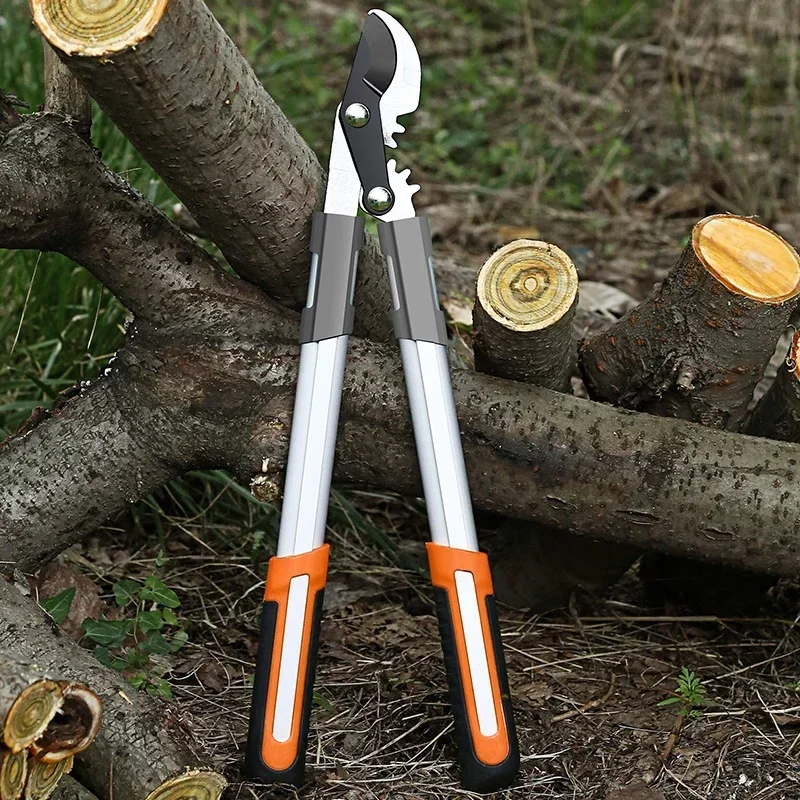 35mm Long Length Scissor Hedge Anvil Shear Anti-Slip Grip Garden Pruning Hand Tool Ratchet Cut Tree Branch Garden Tools