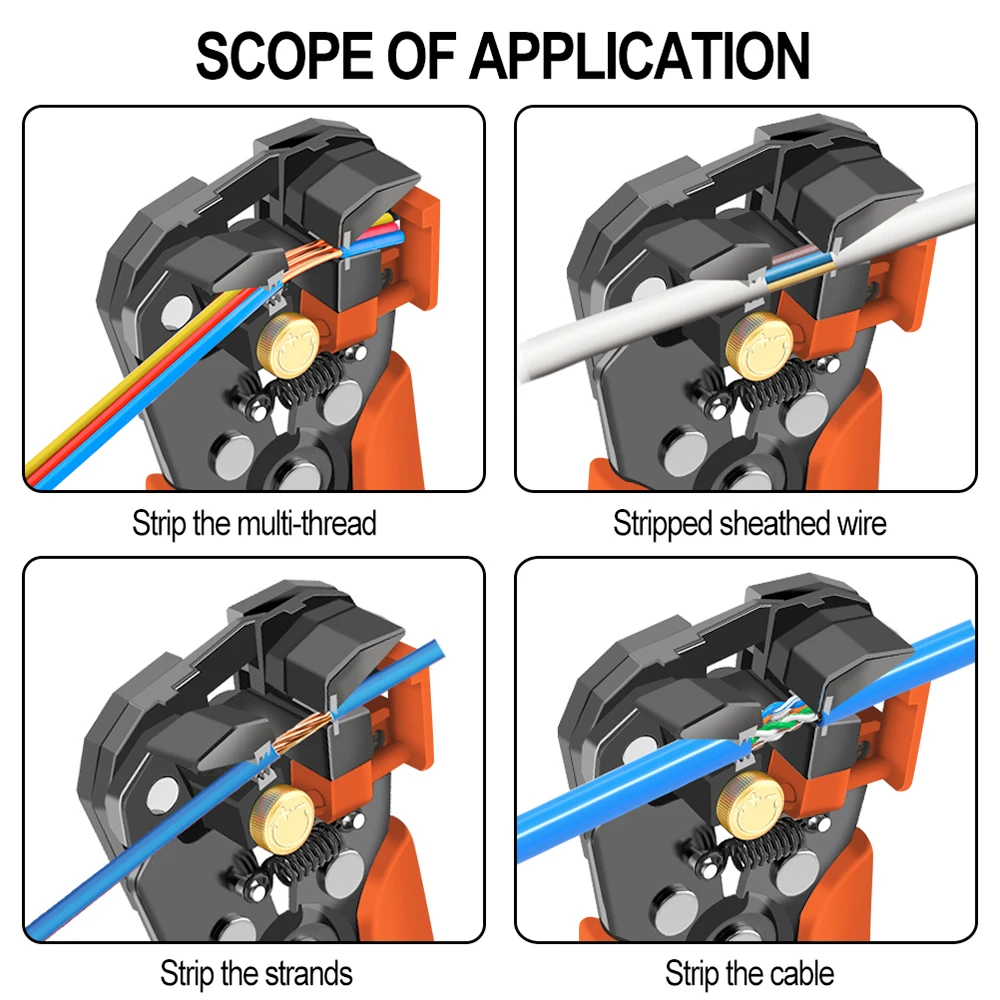 AIRAJ Automatic Wire Stripping Pliers Electrician Adjustable Crimping Pliers Multifunctional Cable Cutter Hardware Manual Tool