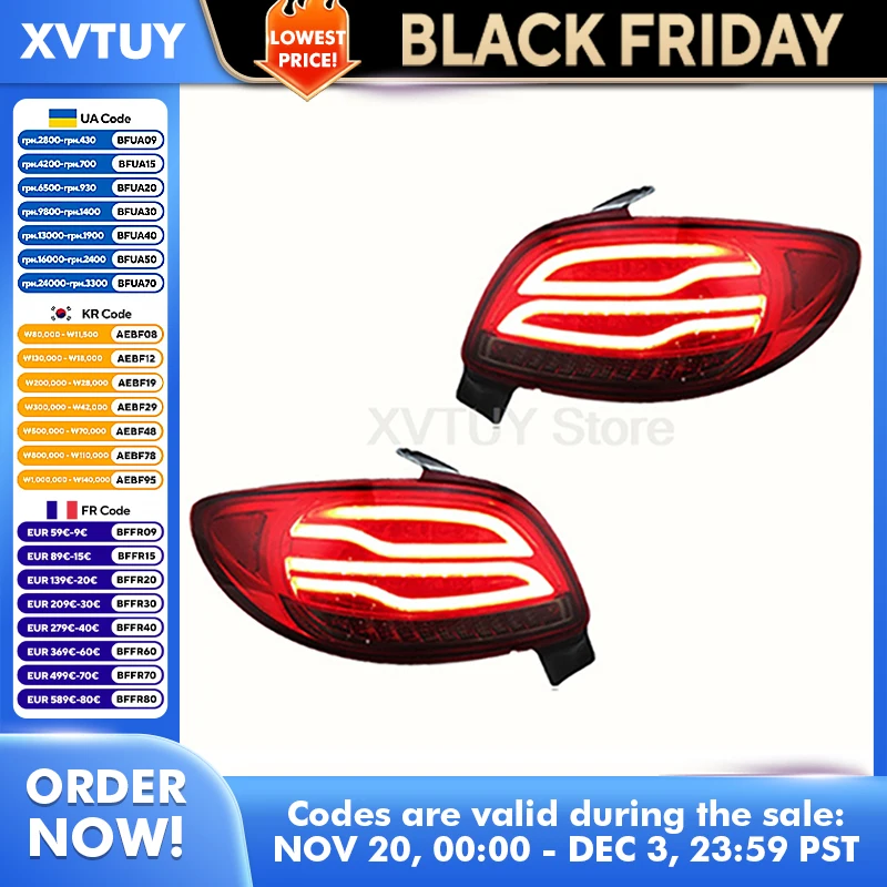 لبيجو 206207 الضوء الخلفي LED أضواء خلفية الفرامل وقف مصباح القيادة بدوره إشارة مصابيح عكس اكسسوارات السيارات لوازم المركبات #1