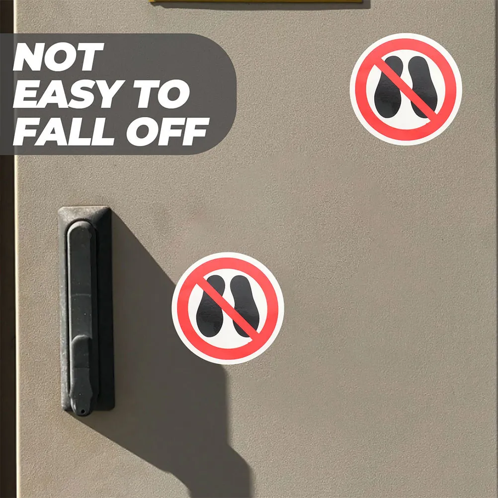 No Stepping Sticker Safety Warning Sign Round Peel Stick Decal High Definition Fade Resistant Easy Paste for Indoor Outdoor Use