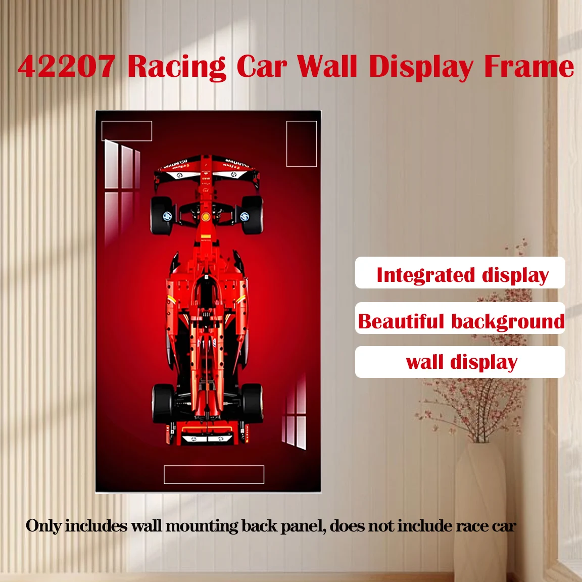 

Display Wallboard Wall Mount Display Photo Frame Compatible with Lego 42207 Racing Car Building Block Model-Not Include Racing