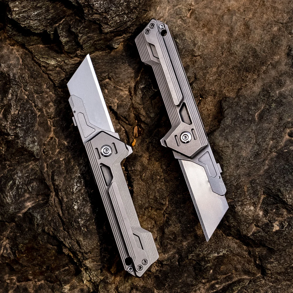 EDC Titanium Alloy Pocket Paper Cutter Knife Unpacking Camping Pocket Outdoor Tools Mini Utlity Knife
