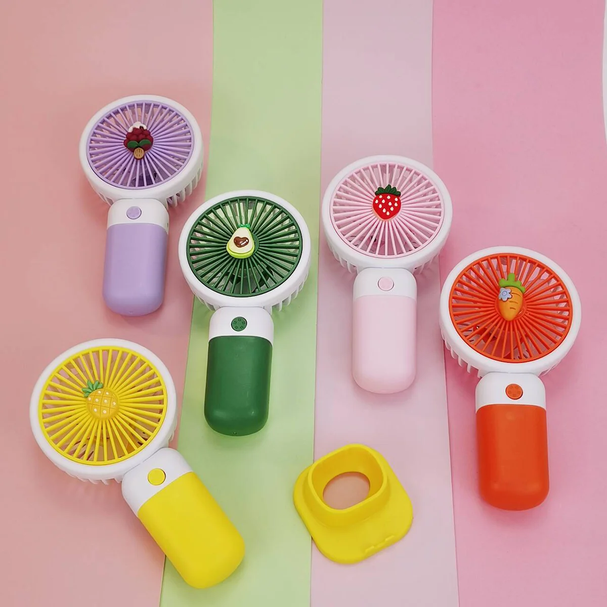 Portable small fan, handheld with hanging rope, children's mini summer gift, prize, loop USB charging, quiet and windy