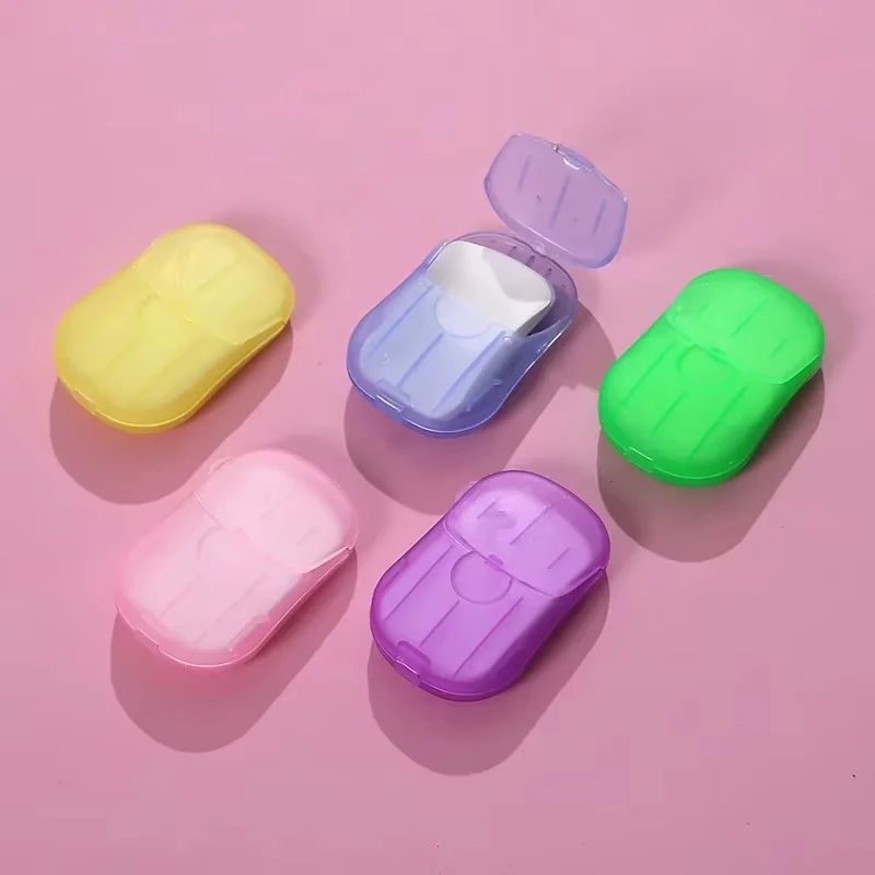 1/4Box Disposable Travel Soap Paper Sheets Skin Friendly Mini Paper Soap Sheets Portable Soap Slice With Box For Hand Washing