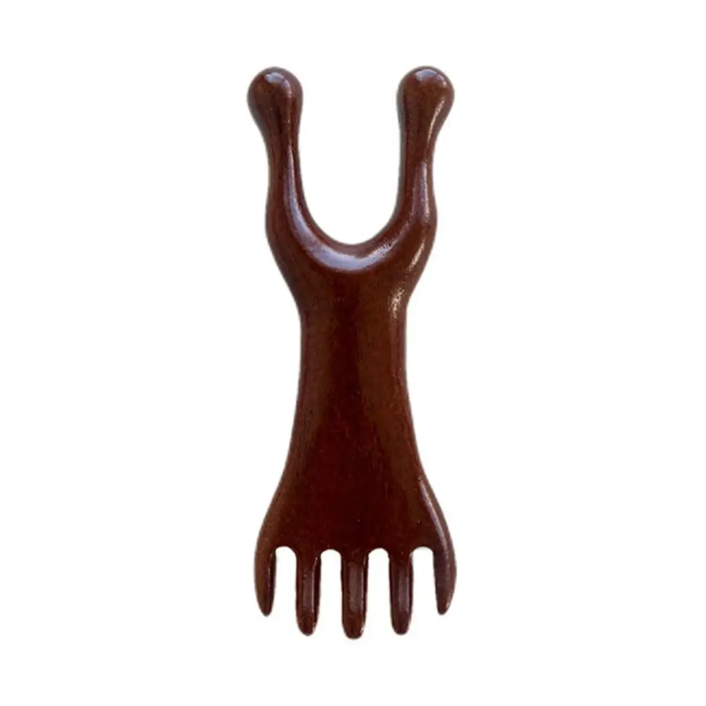 Body Meridian Massage Comb, Sandalwood Deer Antlers, Circulação Dente Suave, Anti-Static Sangue Cabelo, Wide Ajuda Acupuntura, K8Q7