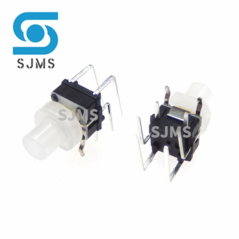 5/10pcs mini 4.7mm PB6156RSL - 1/3/4 Horizontal 7X7 Transparent cap Red / blue / Green light touch switch with lamp button Long