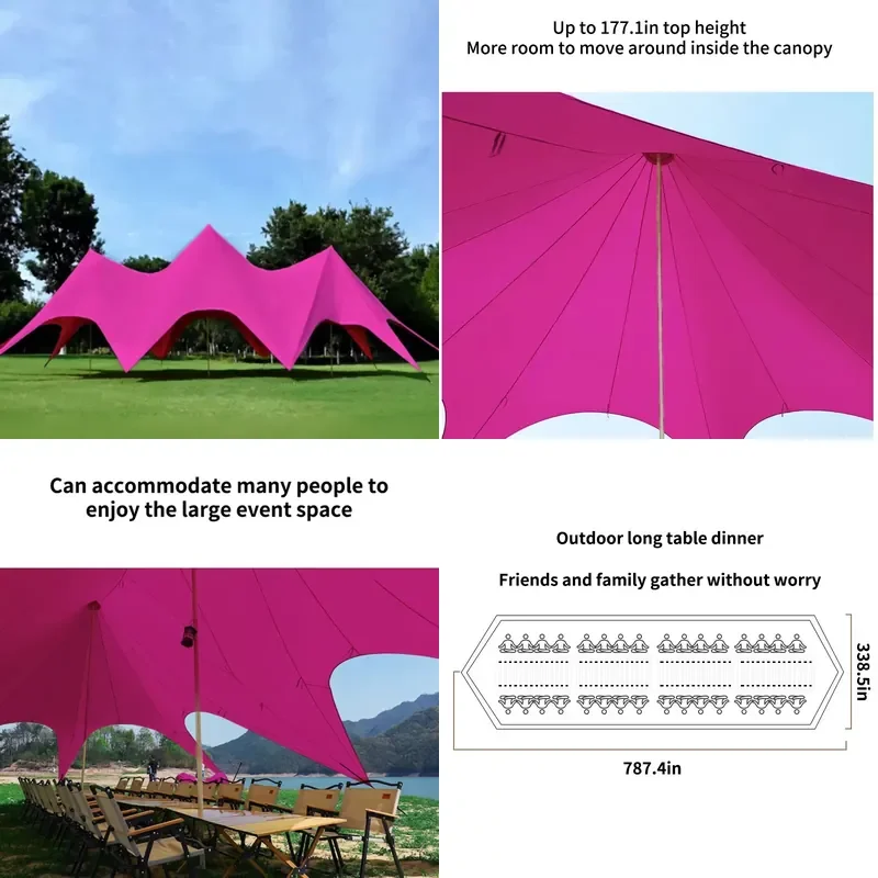 Three Hump Colourful Cloud Canopy Awning Wedding Marquee Outdoor Banquet Party Tent Tarp Events Mountain Tent