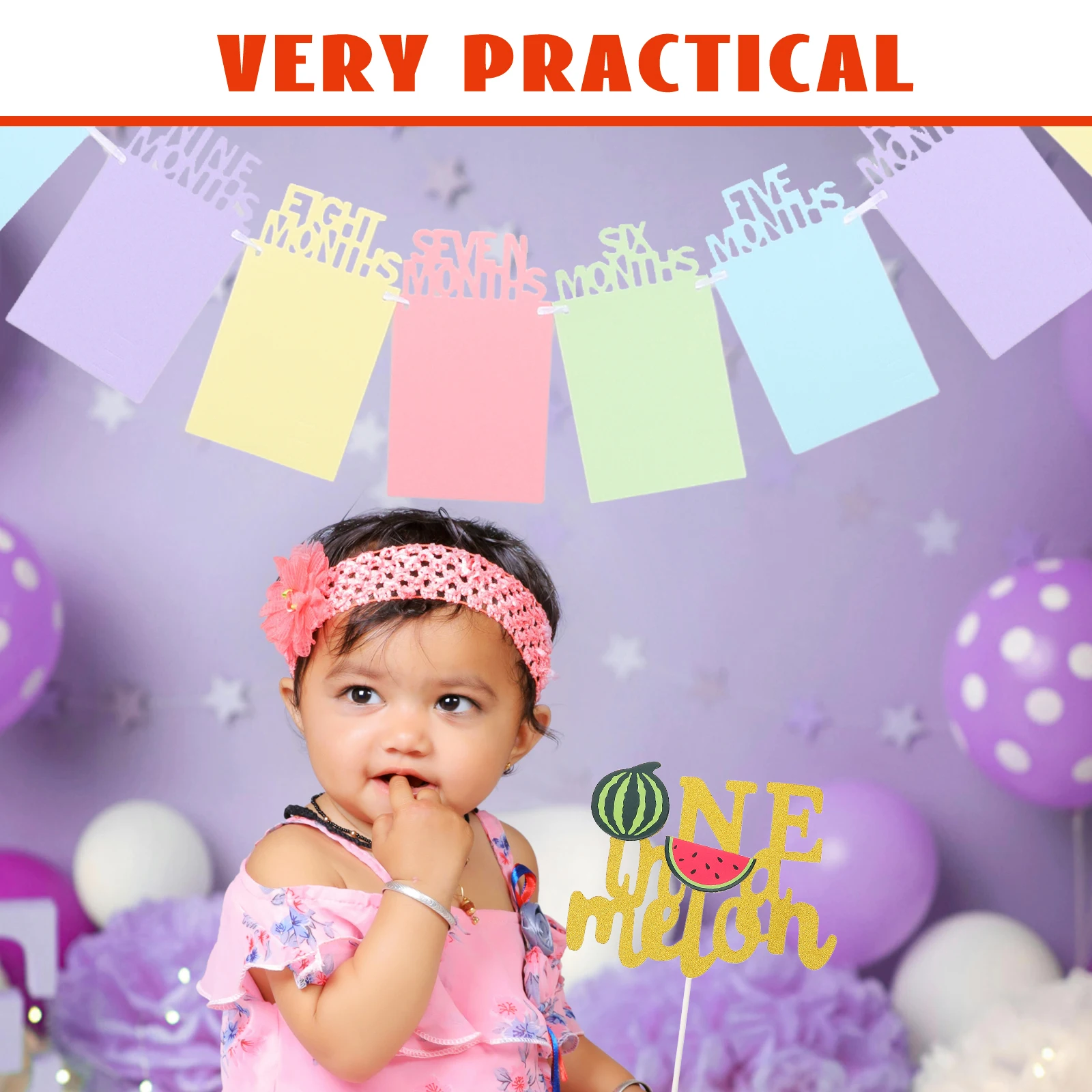 

Colorful Photo Frame Garland for Baby 1st Birthday Decor Baptism Banner Hanging Flags Background Wall Decor Month Year Photos
