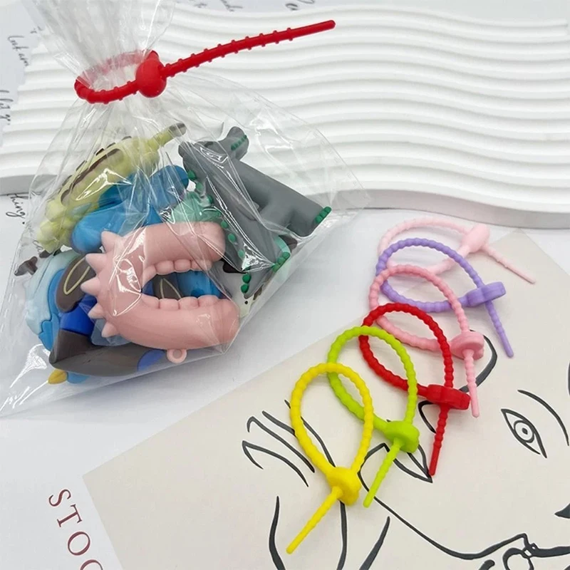10/20PCS Silicone Ties Colorful Rubber Twist Tie 15CM Reusable Cable Wire for Charge Wire Organize Food Saver Bag Clip Bread