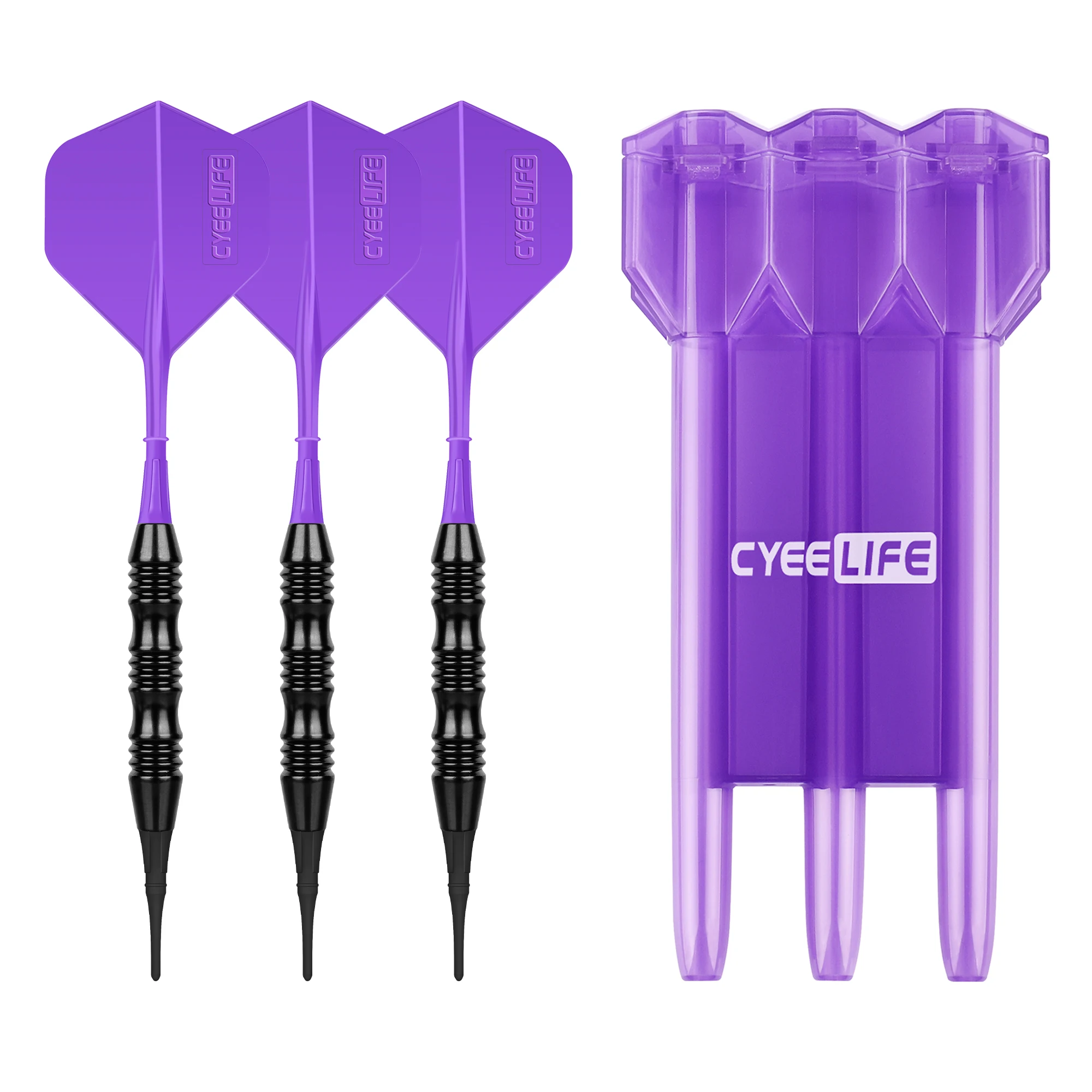CyeeLife 소프트 팁 다트, 전문 실내 플라스틱 팁 다트 세트, 전자 다트보드 게임 플라스틱 보관함, 20g