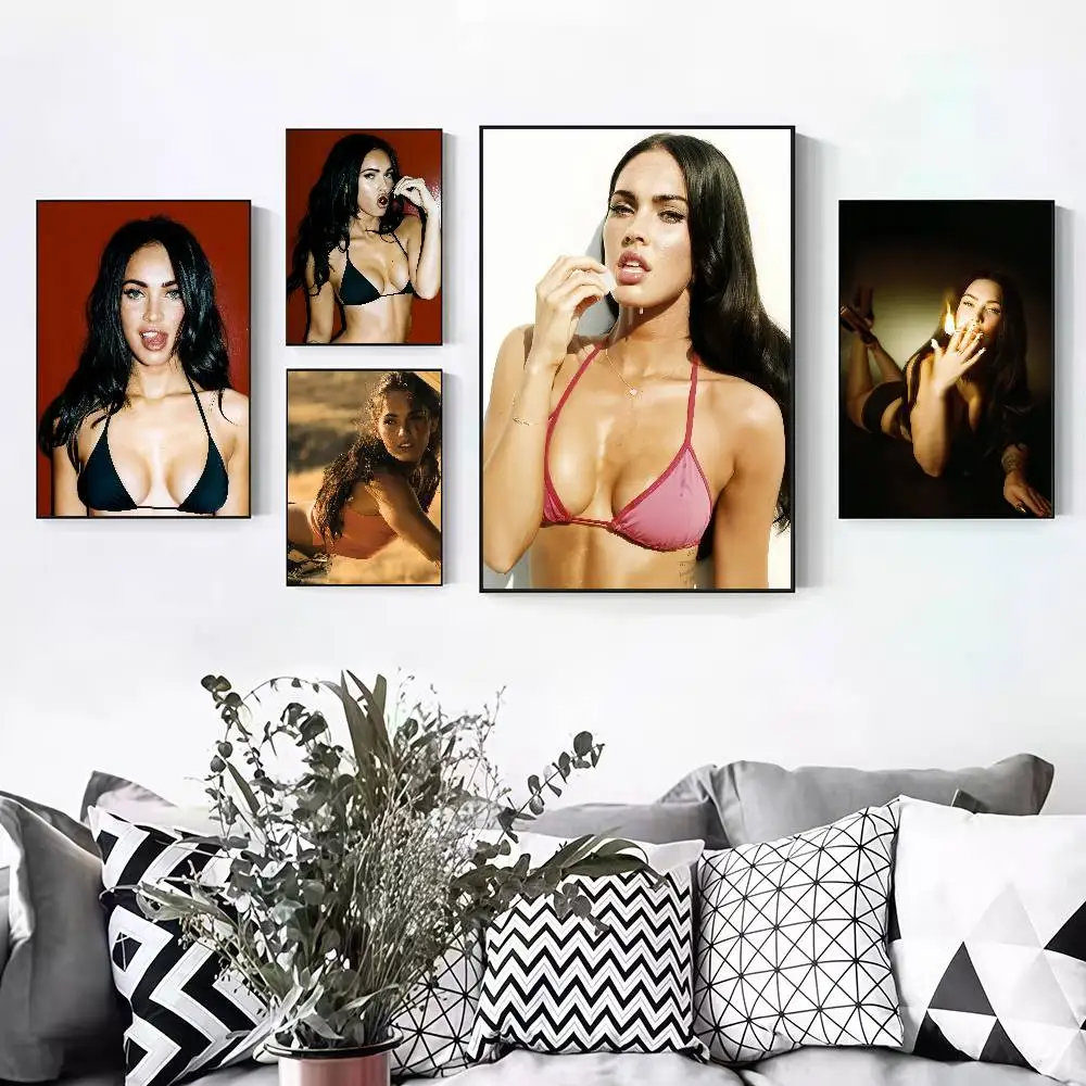 

Hot Actor M-Megan F-Fox Peelable Self-adhesive Poster Stickers Are Suitable For Frameless Wall Decoration In Cafes, Bars, And R