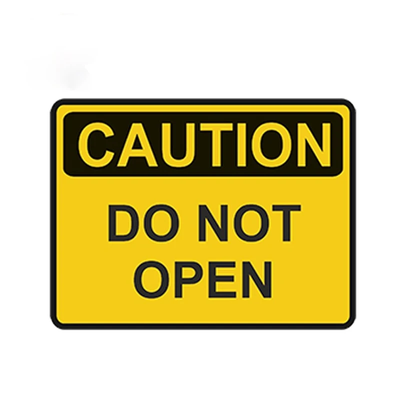 

Warning Sign Do Not Open Caution Sticker WARNING Danger Safety VINYL Decal Bumper Valve Waterproof Car Sticker N3