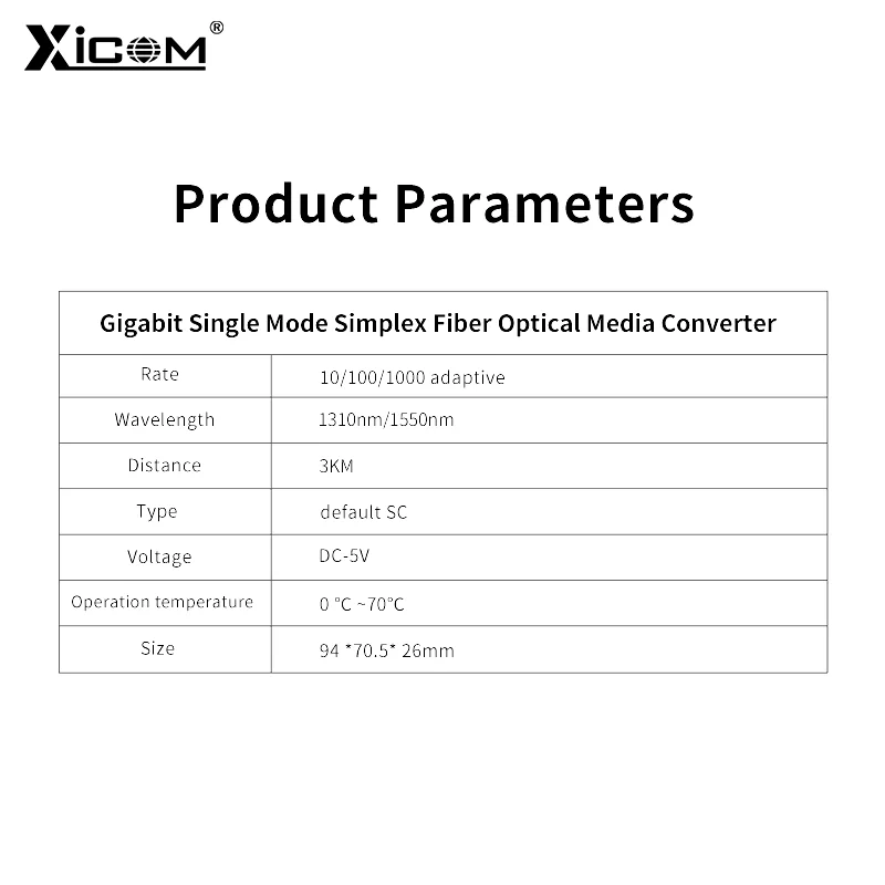 Imagem -05 - Gigabit Fiber Optic Media Converter Fonte de Alimentação Externa Fibra de Modo Único Porta sc Htb-gs03 10 Mbps 100 Mbps 1000mbps 3km 20km Par