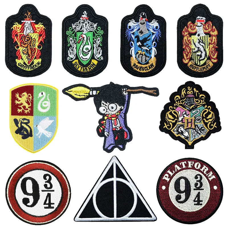 Movie Hogwarts Anime Figure Embroidery Patches on Clothes Stickers Cartoon Harry Potter Bag Clothing Patch