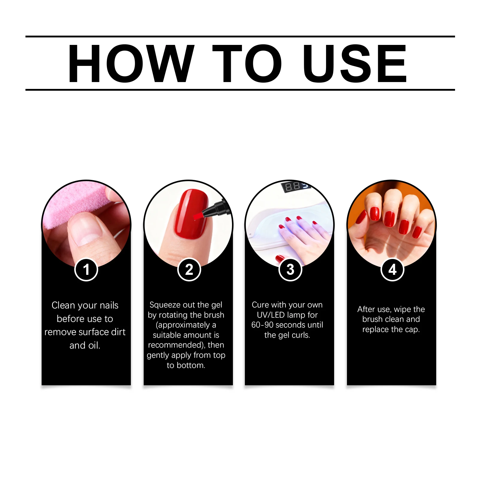 6 Colors Gel Nail Pen Set DIY Home Manicure Kit Easy Application Multi Shade Fashion Nail Art Supplies Cured By UV LED Lamp - view 6
