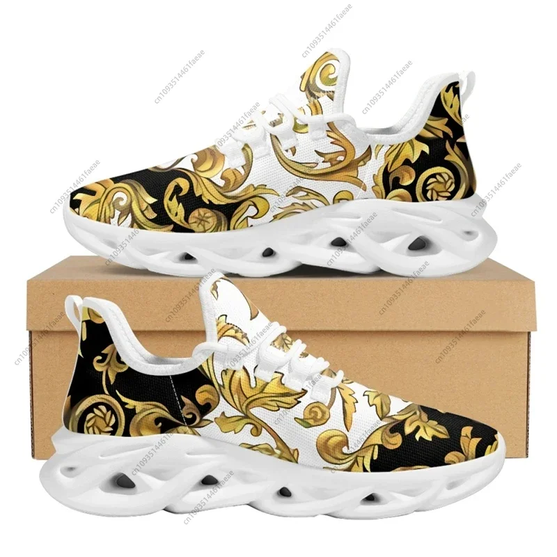 

Роскошные дизайнерские туфли золотого цвета на заказ для женщин, кроссовки на платформе, разноцветные, дышащие, мягкие, повседневные, для пар, размер 36-48