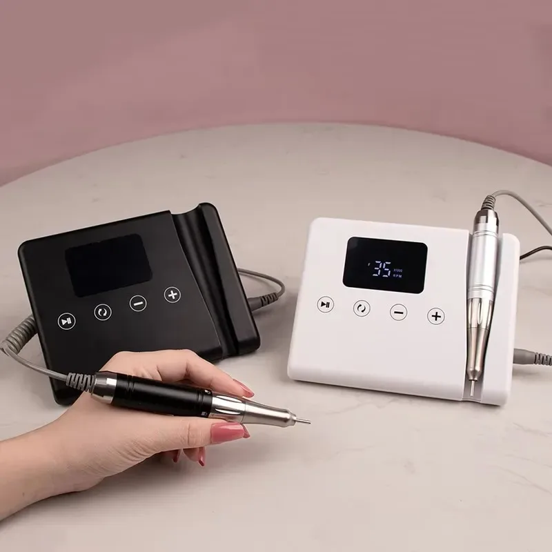 2026 Hot Sale Professional Cordless Portable 65w 35000RPM Coreless Rechargeable Stainless Steel Electric Manicure Strong Nail