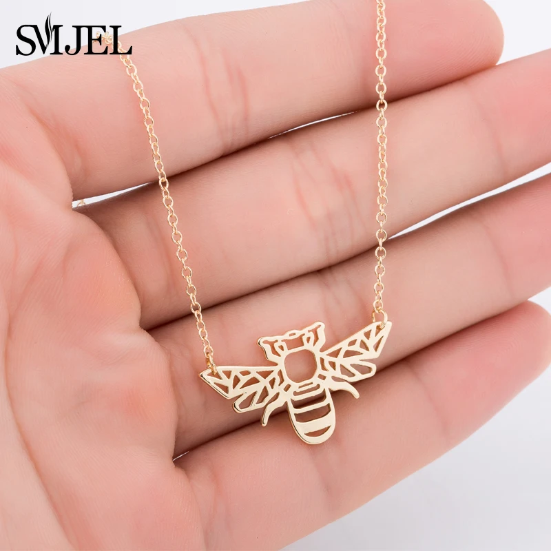 Multiple Cute Animal Pendants & Necklaces for Women Fashion Origami Elephant Giraffe Butterfly Owl Sloth Necklaces Bee Jewelry