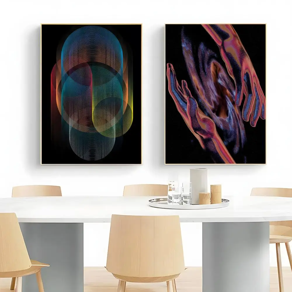 Abstract Futurist Dark-Hued Figure Geometry Poster Wall Art Print Poster Decorative Mural Home Decor Gift Unframed