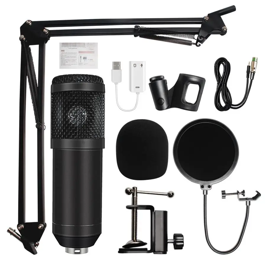 Bm800 microphone set computer network K song anchor recording microphone bracket blowout prevention set suitable for computer