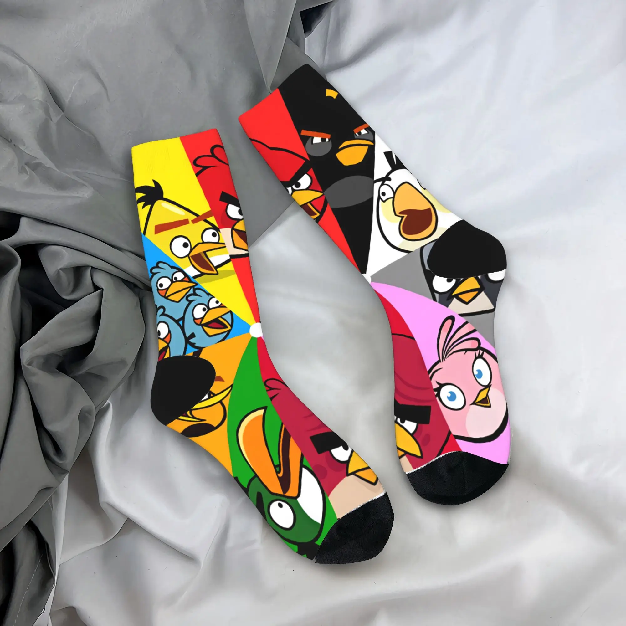 Birds Game Socks  Pattern Stockings Anti Skid Men's Socks Comfortable Autumn Funny Running Sports Socks