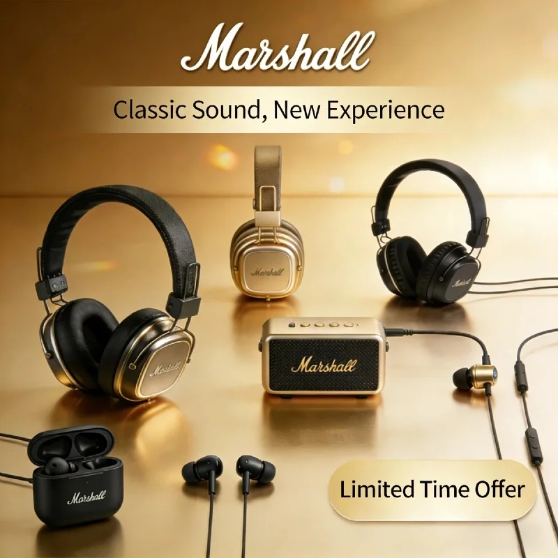 Écouteurs sans fil Marshall MOTIF II ANC, Bluetooth, suppression active du bruit, écouteurs intra-auriculaires Hi-Fi, basses profondes, micro