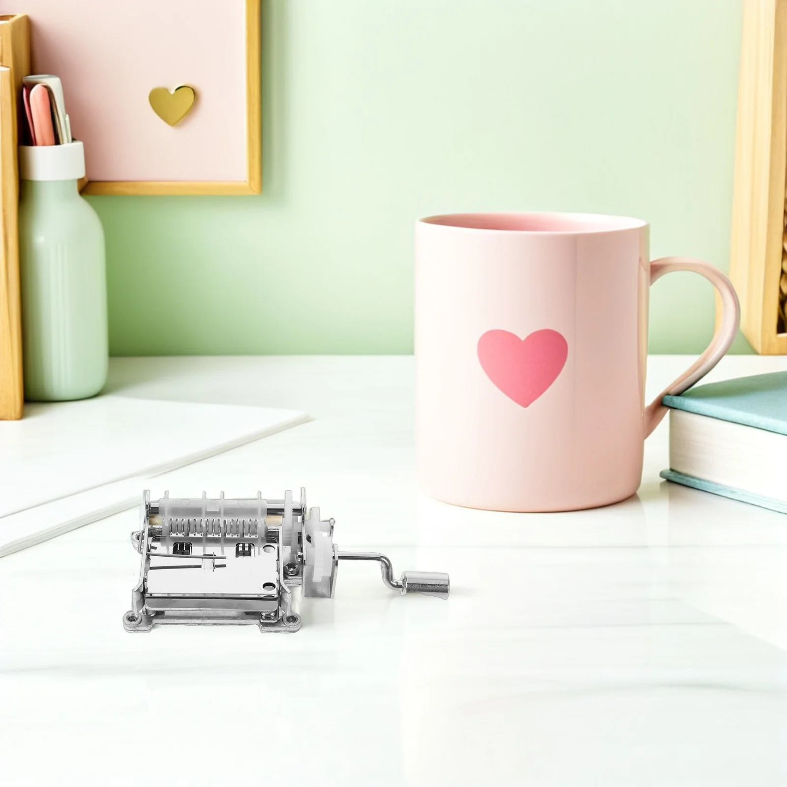 Mechanizm pozytywki z korbką ręczną, 15 nut, taśma papierowa, miedziane koło zębate, DIY, tworzenie melodii, części zamienne do pozytywki, rękodzieło