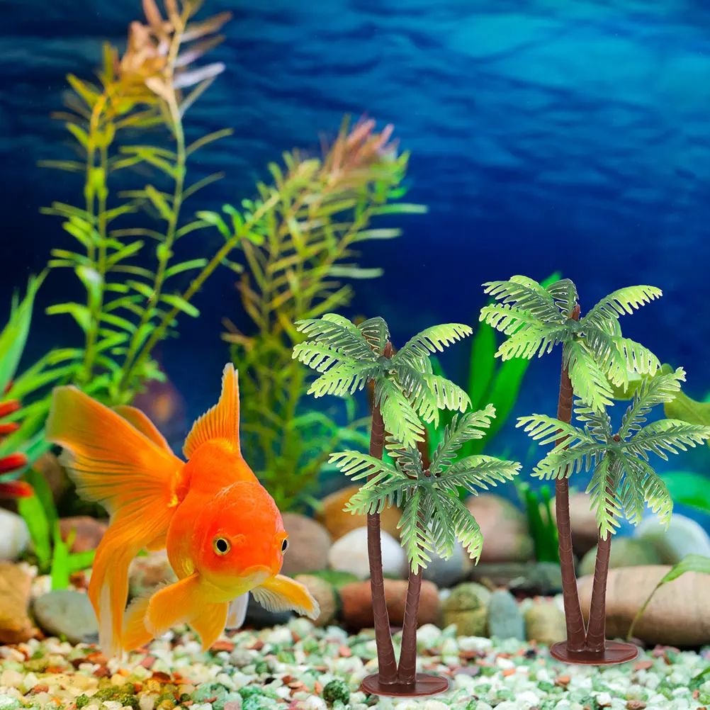 

10 Pcs Simulation Coconut Tree Decoration Home Office Party Fish Tank Photo Prop Artificial Plants Faux Palm Tree Xmas Gift