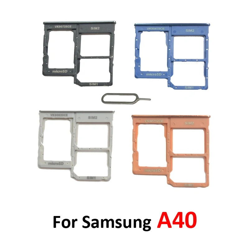 Ranura para soporte de tarjeta SIM de teléfono para Samsung Galaxy A40, A405, A405F, A405FN, A405FM, A50, adaptador de bandeja de tarjeta Micro SD